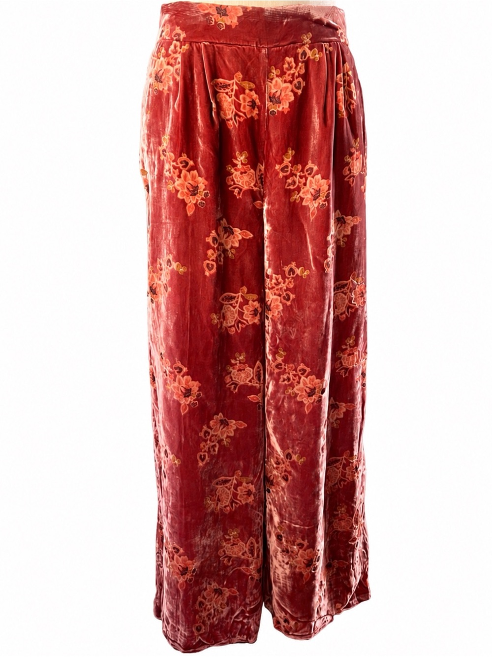 Anthropologie Hutch Burnout Velvet Floral Pants Trousers M